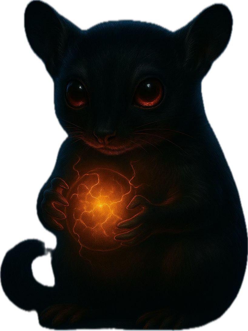 Kafka NFT character holding glowing core